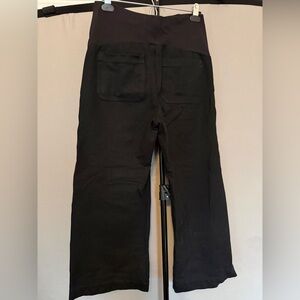Maeve by Anthropologie Maternity Crop Wide-Leg Pants - Size M Black